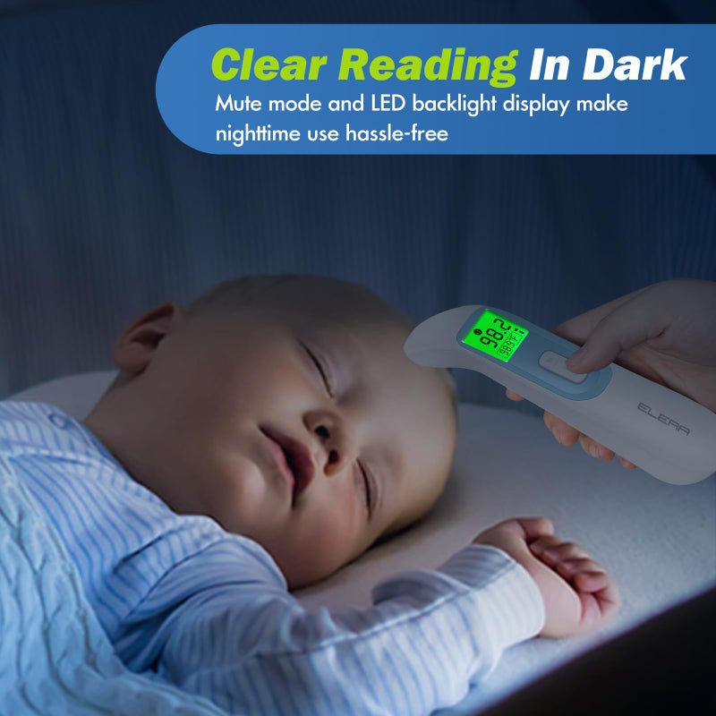 ELERA Ear Thermometer for Baby, ELERA Infrared LCD Thermometer with Automatic Switching Mode of Ear & Forehead, 1s Measurement, 4 Color Backlight Display with Fever Indicator - Image 4