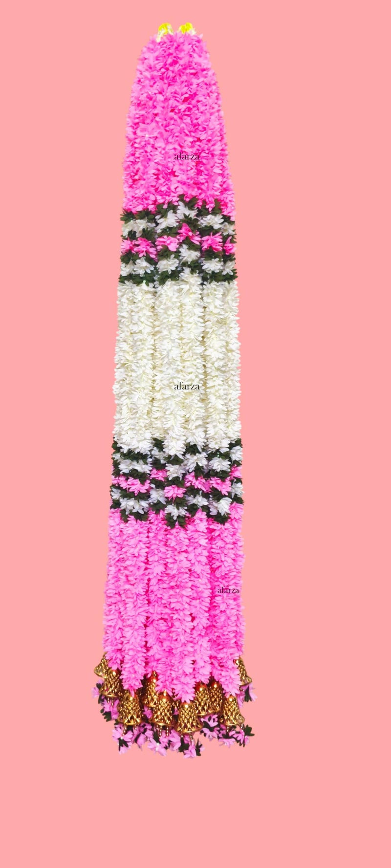 afarza Garland Toran wall Hanging for Door Entrance Home Decoration Backdrop Pooja Gift Bandarwal 4 Pieces (White BABYPINK) - Image 3