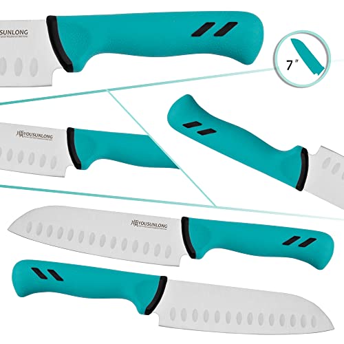 YOUSUNLONG Santoku Knife - 7 Inch - Premium High-carbon Molybdenum Steel Blade - Butcher Meat Processing Chopping Knife - Ergonomic & Non-slip Handle - Image 3