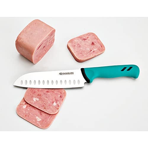 YOUSUNLONG Santoku Knife - 7 Inch - Premium High-carbon Molybdenum Steel Blade - Butcher Meat Processing Chopping Knife - Ergonomic & Non-slip Handle - Image 4