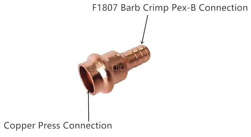 EZ-FLUID 10 Pack EZFLUID Copper Fittings 12 Press X 12 PEX Crimp Coupling Copper Pro press Adapter For PexB Pipe x Press Coupling - Image 3