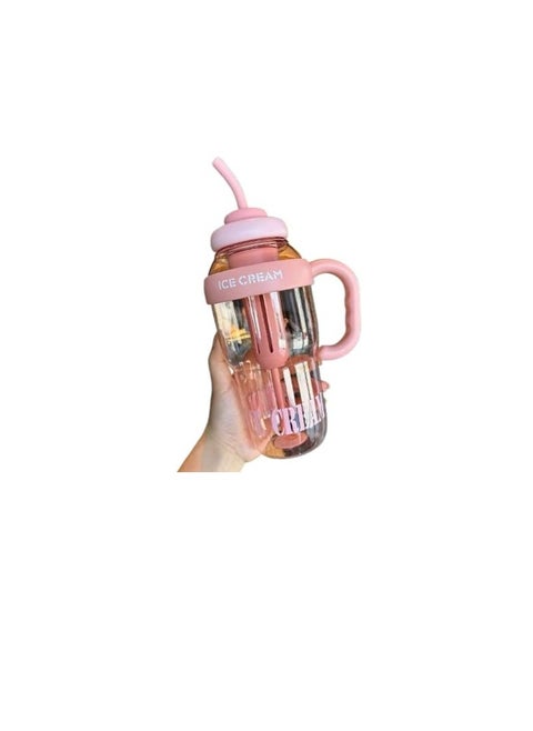 Water Bottle with Strong Handle - Practical and Comfortable Design OM (Pink)