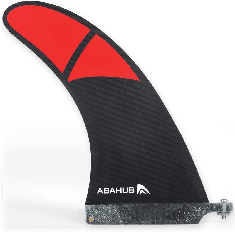 Abahub 9'' SUP Single Center Fin with 1 Fin Screw, Fiberglass Reinforeced 9 inch SUP Replacement Fins for Surfboard, Stand-up Paddle Board, Longboard, Black/Blue/White - Image 1