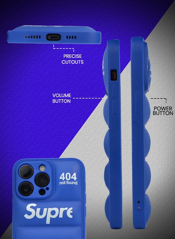SUPREME حافظة iPhone 14 Pro ذات تصميم منفوخ وغطاء حماية ناعم للجسم - Image 3