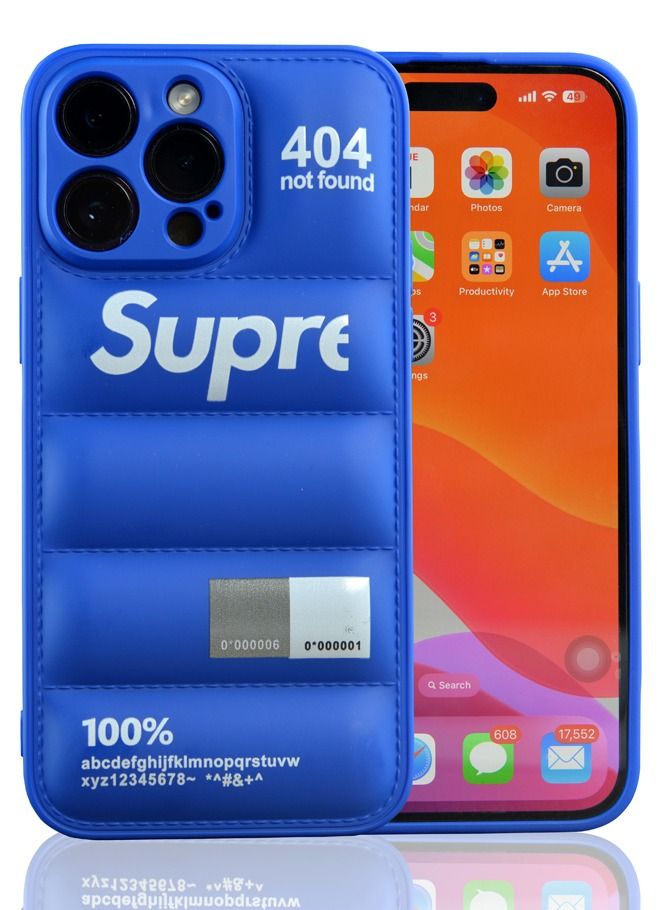 SUPREME حافظة iPhone 14 Pro ذات تصميم منفوخ وغطاء حماية ناعم للجسم - Image 1