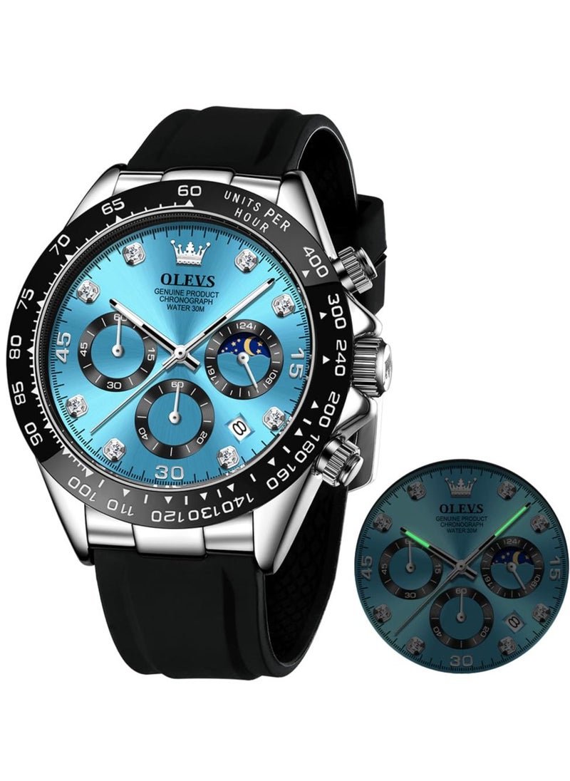 OLEVS - Watches for Men Silicone Strap Quartz Water Resistant Watch 2875 - Image 1