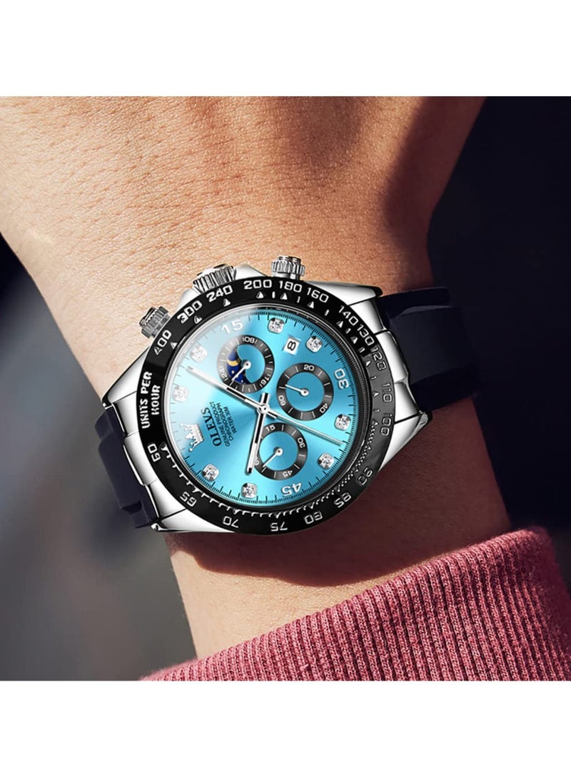 OLEVS - Watches for Men Silicone Strap Quartz Water Resistant Watch 2875 - Image 1
