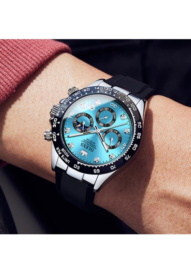 OLEVS - Watches for Men Silicone Strap Quartz Water Resistant Watch 2875 - Image 1