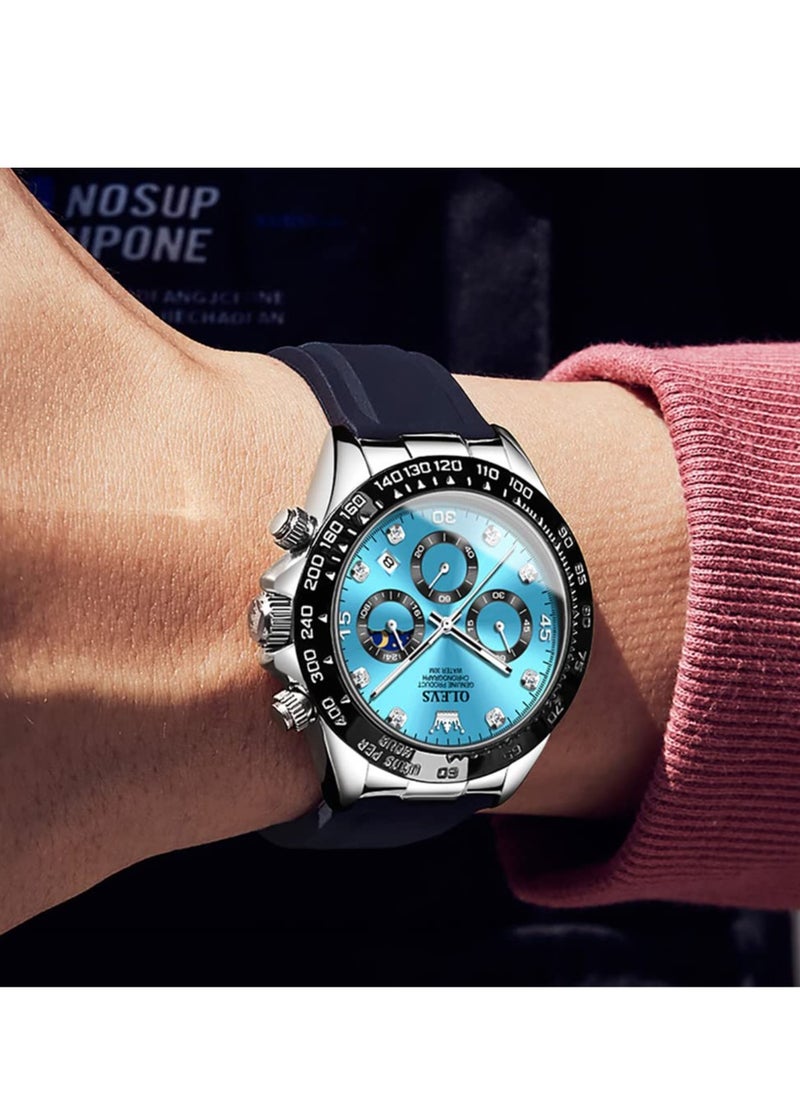 OLEVS - Watches for Men Silicone Strap Quartz Water Resistant Watch 2875 - Image 1