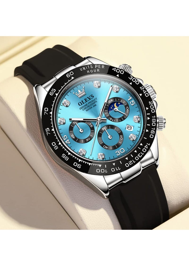 OLEVS - Watches for Men Silicone Strap Quartz Water Resistant Watch 2875 - Image 1