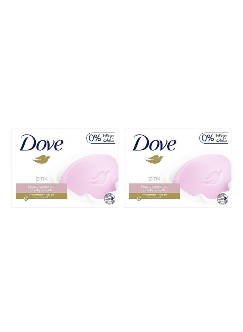 دوف صابون دوف الوردي الكريمي للتجميل - عبوة من 8 قطع (4×2)