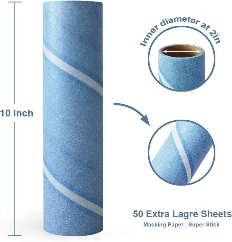 Leo Large 10-Inch Wide Lint Roller Refills 6 Rolls 300 Ultra-Wide Sheets for Lint Removers Household Cleaning Easily Remove Pet Hair Dust and Debris from Floors Carpets and Furniture - Image 2