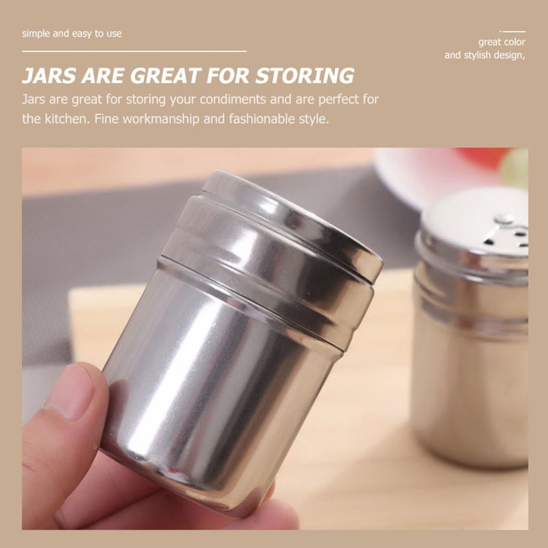 Stainless Steel Spice Jars Set 5 Piece with Airtight Lids for Kitchen Seasoning Storage - Image 5