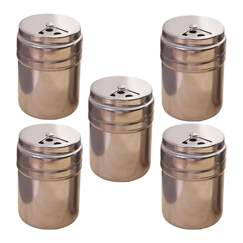 Stainless Steel Spice Jars Set 5 Piece with Airtight Lids for Kitchen Seasoning Storage - Image 2