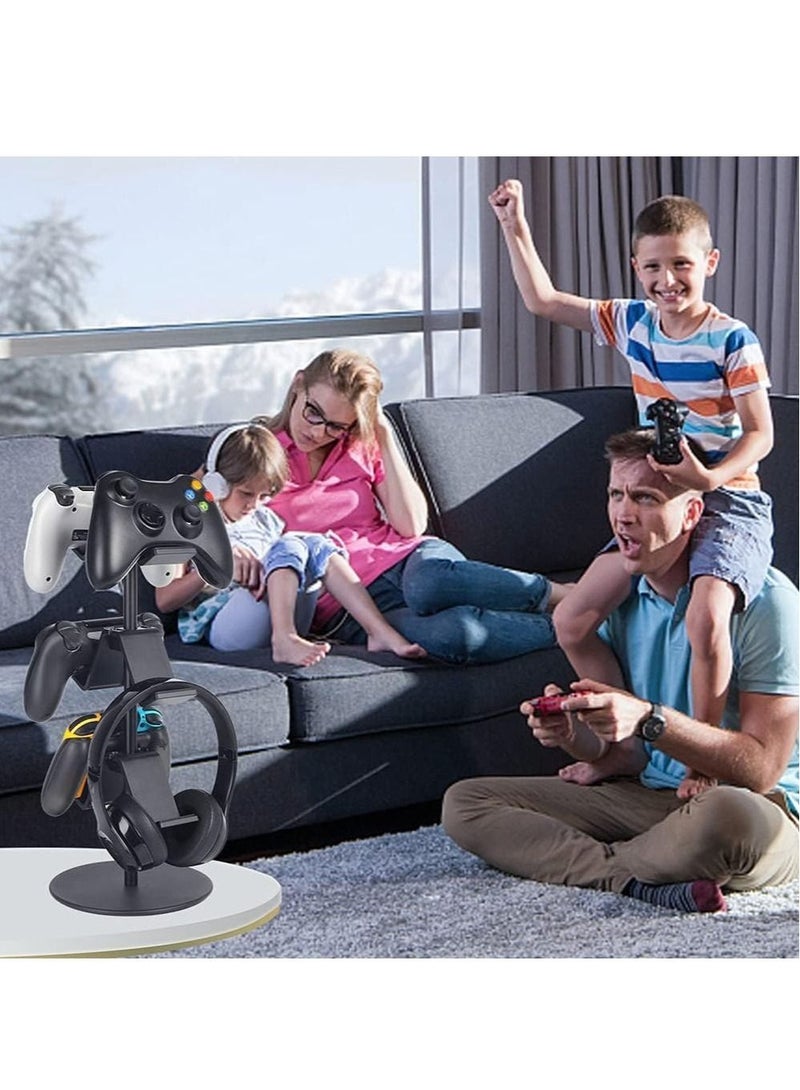 Controller Holder, Headphone Holder, Multi Adjustable Game Controller Headset Hanger for All Universal Gaming PC Accessories/Xbox/PS4/PS5/Nintendo Switch (Black) - Image 3