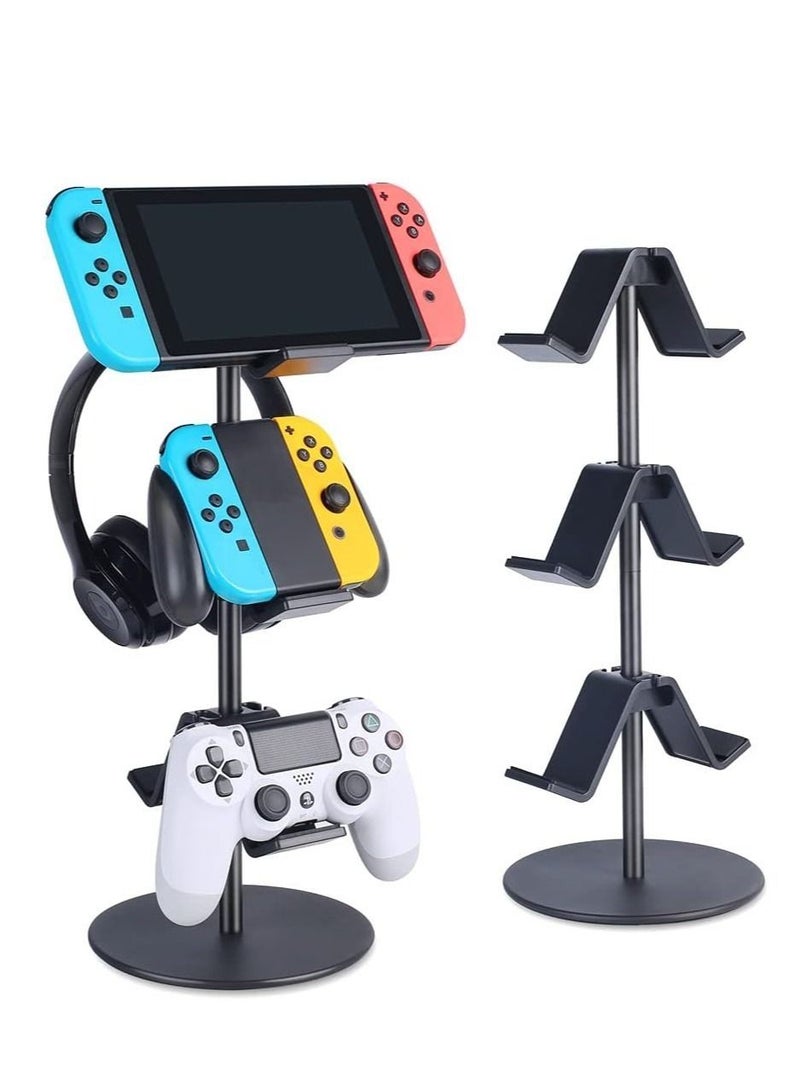 Controller Holder, Headphone Holder, Multi Adjustable Game Controller Headset Hanger for All Universal Gaming PC Accessories/Xbox/PS4/PS5/Nintendo Switch (Black) - Image 1