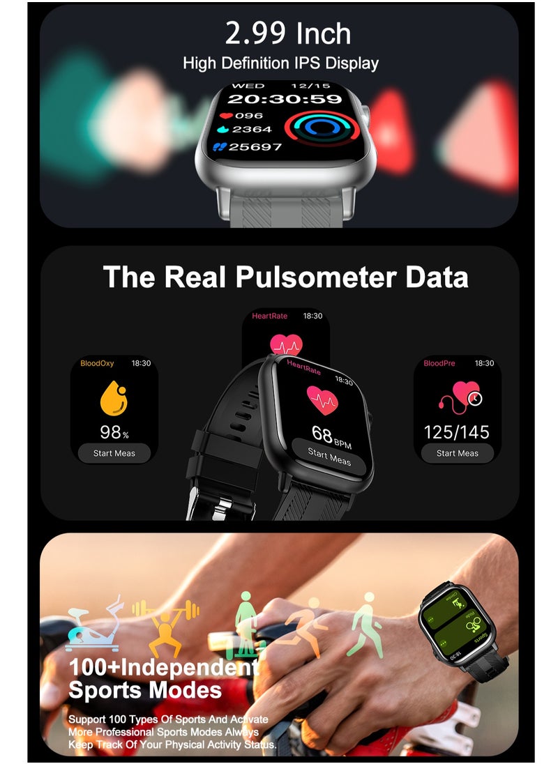 HW B05 smartwatch, AMOLED always displays Bluetooth call waterproof fitness watch, compatible with Android and iOS Grey  - Image 4
