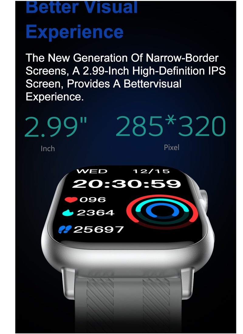 HW B05 smartwatch, AMOLED always displays Bluetooth call waterproof fitness watch, compatible with Android and iOS Grey  - Image 5