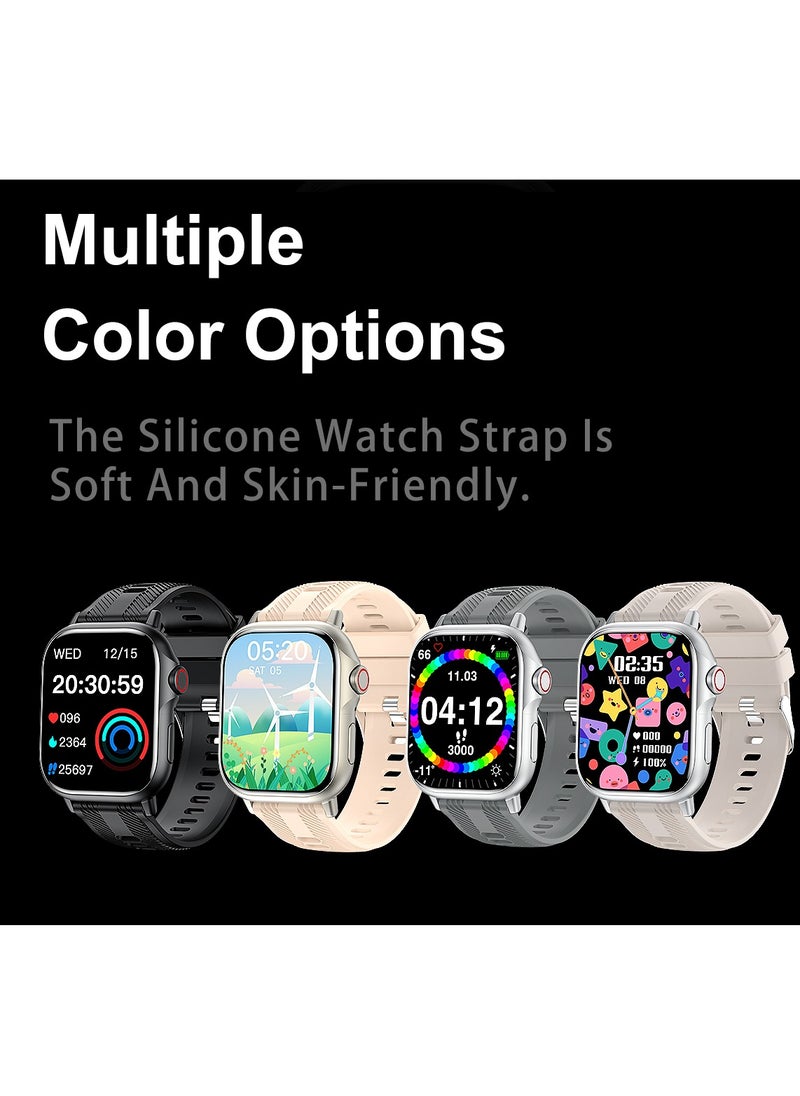 B05 smartwatch, AMOLED always displays Bluetooth call waterproof fitness watch, compatible with Android and iOS Grey