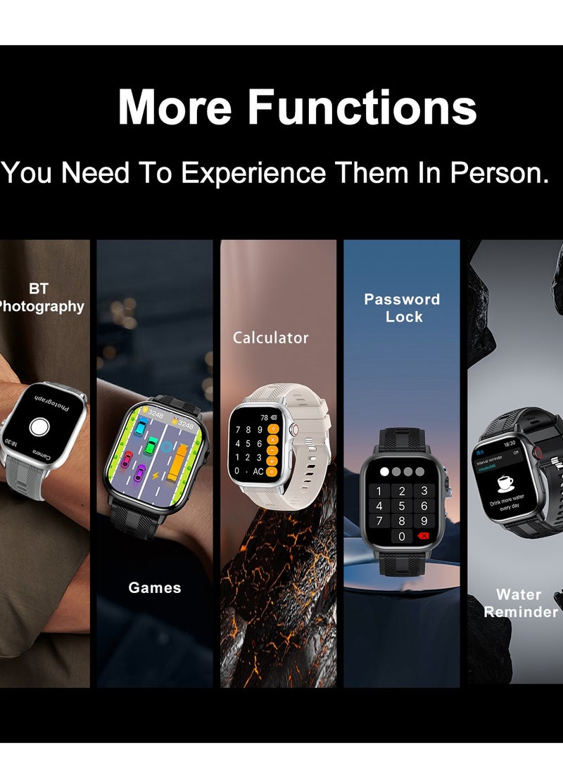 B05 smartwatch, AMOLED always displays Bluetooth call waterproof fitness watch, compatible with Android and iOS Grey