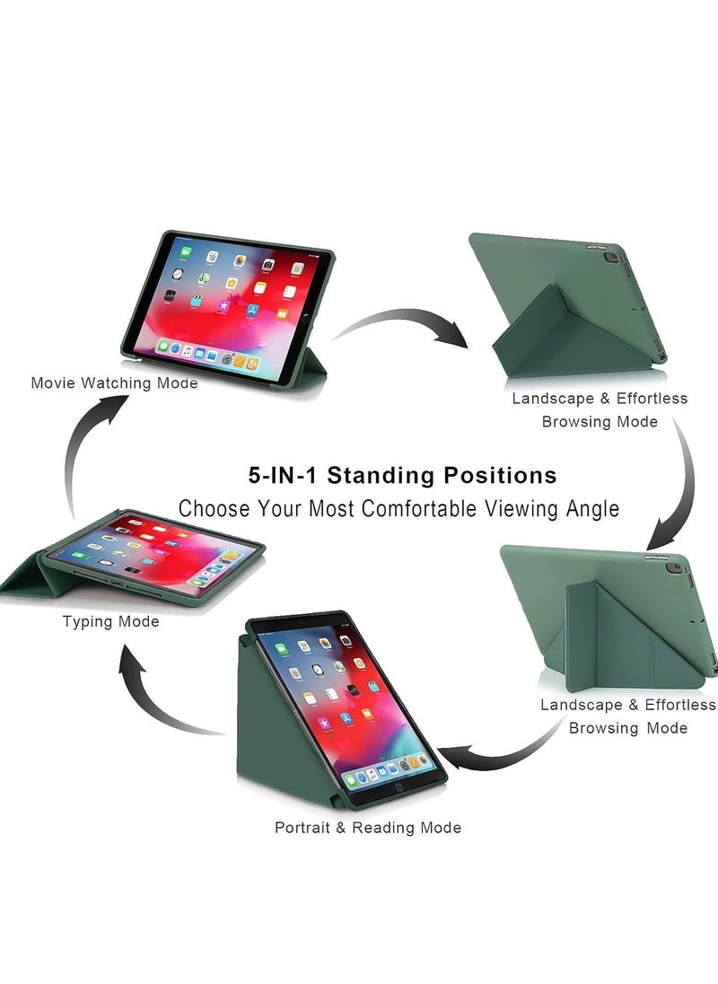 JAJEEK iPad 10.2 inch Case – Compatible with iPad 9th Generation 2021, iPad 8th Generation 2020 & iPad 7th Generation 2019 – 5-in-1 Viewing Angles, Auto Wake/Sleep, Soft Back Cover, Night Green – Stylish, Durable Protection for Your iPad - Image 2