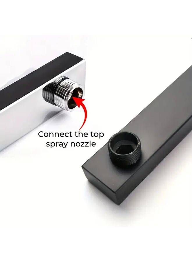 Black Stainless Steel Wall Mounted Shower Arm Concealed Extension for Rain Shower Head - Image 5