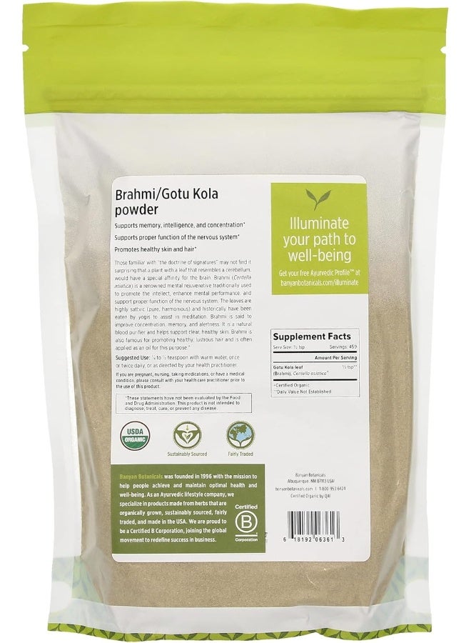 Banyan Botanicals Brahmi/Gotu Kola Powder – Organic Centella Asiatica