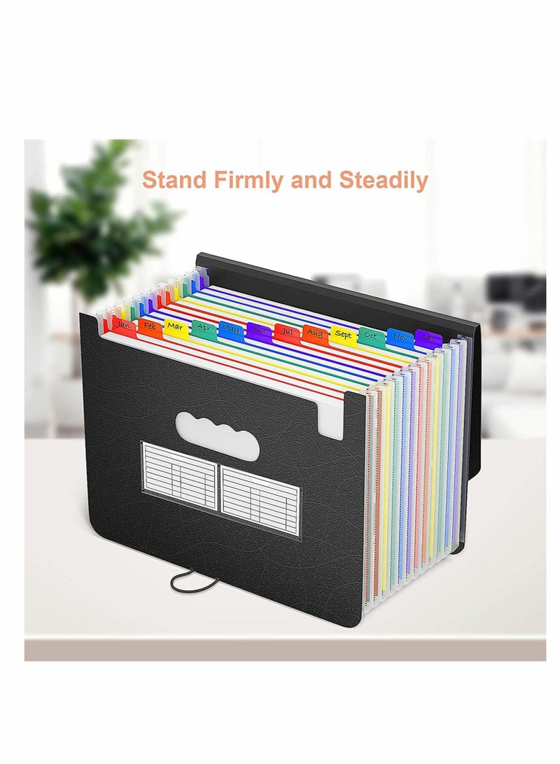 Portable 13-Pocket File Organizer for Documents and Receipts, A4 Size Expanding Folder with Cover, Ideal for Home and Office - Image 5