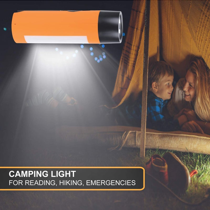 VFAN Rechargeable Hand Crank Flashlight/Generator/USB Charger for Phone and Emergency Survival Situations (Orange) - Image 4