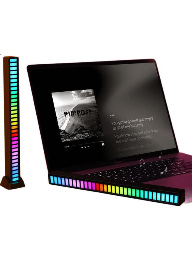 DiGallen Car Decoration Ambient Light, Rgb Sound-Picking, Voice-Controlled Music Rhythm Light, Computer Desktop Ornament, White - Image 1