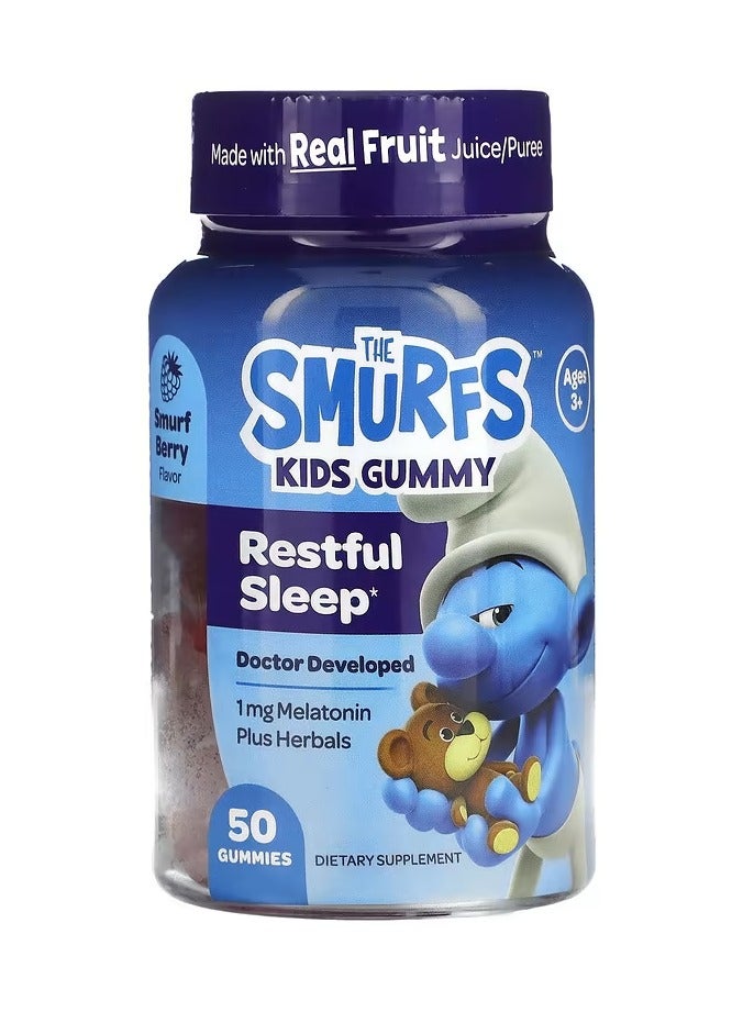 أقراص مضغ ، لتعزيز النوم العميق، للأعمار 3+، بنكهة توت Smurf، ‏50 قرصًا للمضغ