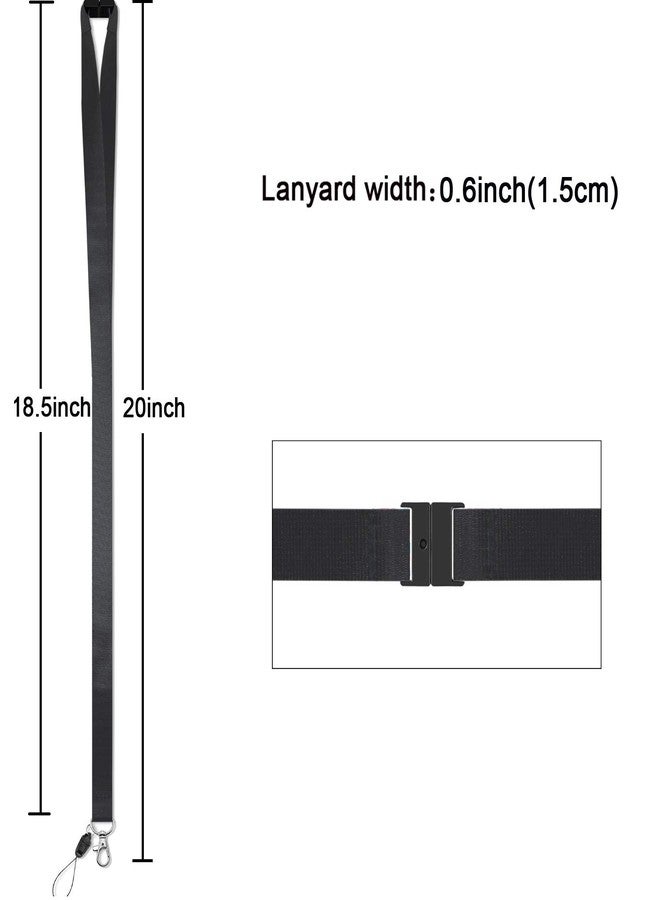 Foshine Lanyards Safety Breakaway Black for ID Badges Holder Keys Women Men Cruise Neck Office Card Holder Waterproof 5 Pack - Image 3