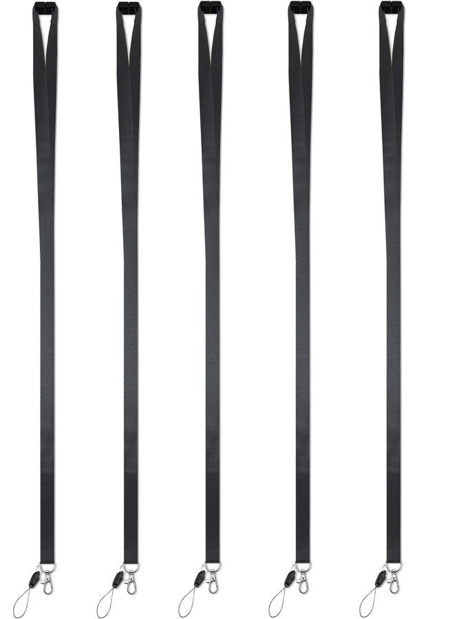 Foshine Lanyards Safety Breakaway Black for ID Badges Holder Keys Women Men Cruise Neck Office Card Holder Waterproof 5 Pack - Image 2