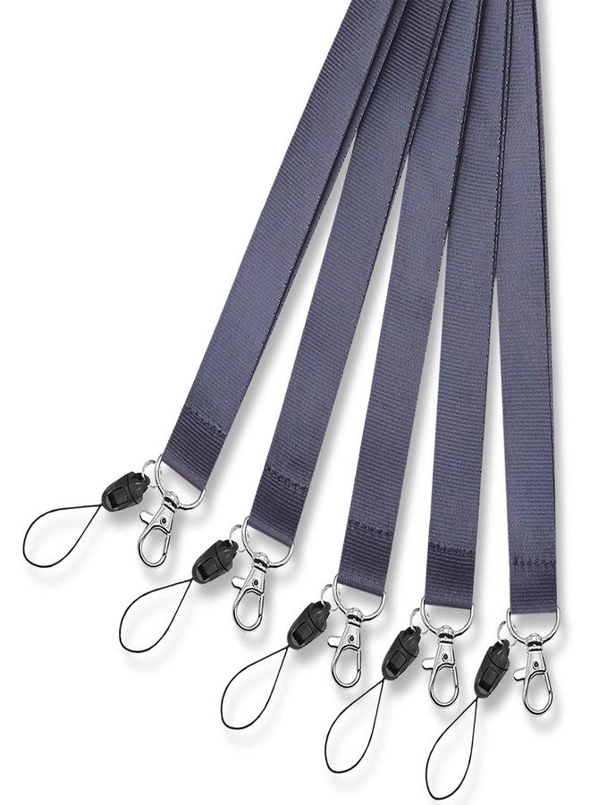 Foshine Lanyards Safety Breakaway Black for ID Badges Holder Keys Women Men Cruise Neck Office Card Holder Waterproof 5 Pack - Image 5