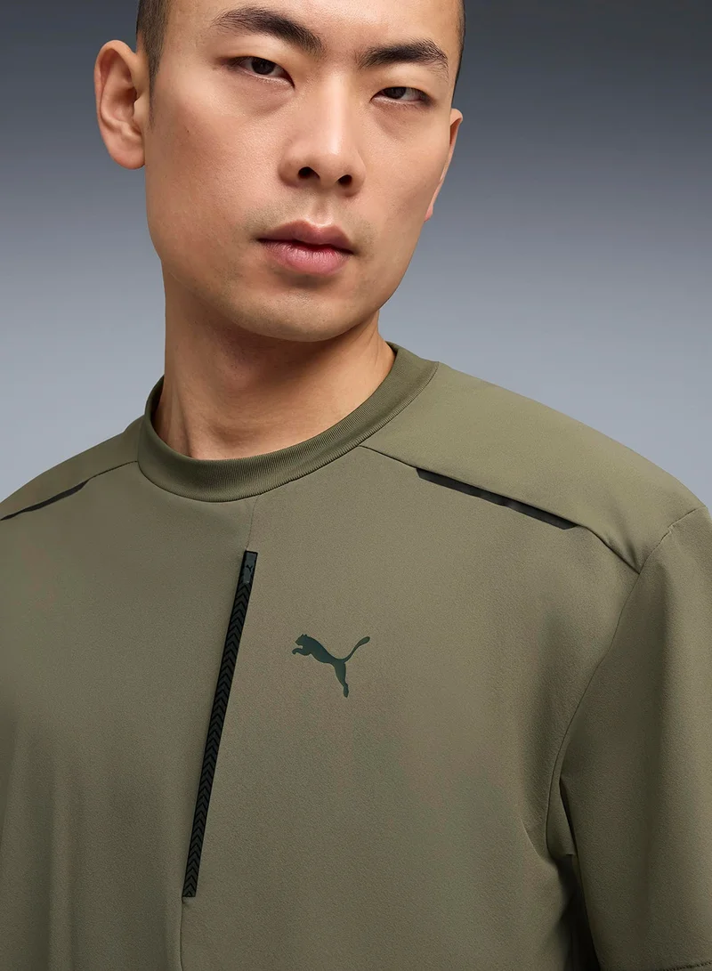 Puma Loden Green Tech Relaxed Warp Knit Pocket T-Shirt for Men | Best Price UAE