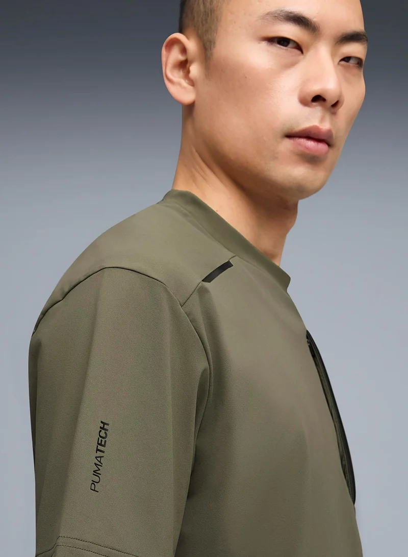 Puma Loden Green Tech Relaxed Warp Knit Pocket T-Shirt for Men | Best Price UAE