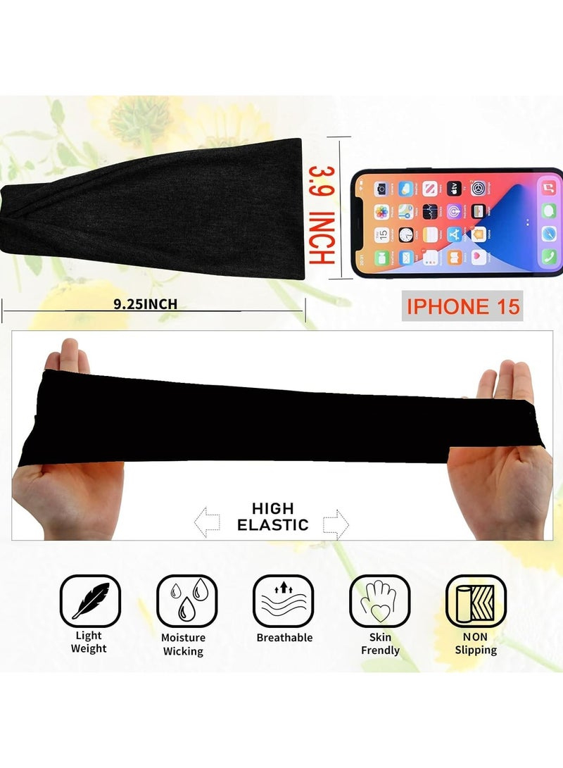 أوزيغالور عصابة رأس رياضية ناعمة للرجال والنساء، غير قابلة للانزلاق لليوغا والجري (أسود) - Image 2