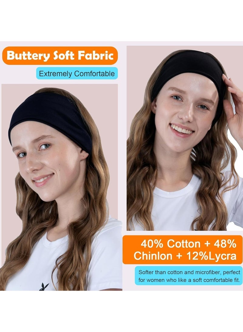 أوزيغالور عصابة رأس رياضية ناعمة للرجال والنساء، غير قابلة للانزلاق لليوغا والجري (أسود) - Image 3