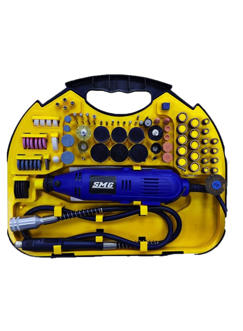 SMG Electric Drilling & Grinding Large Tools Kit (222 pcs) – 180W, Variable Speed 8000-30000 RPM