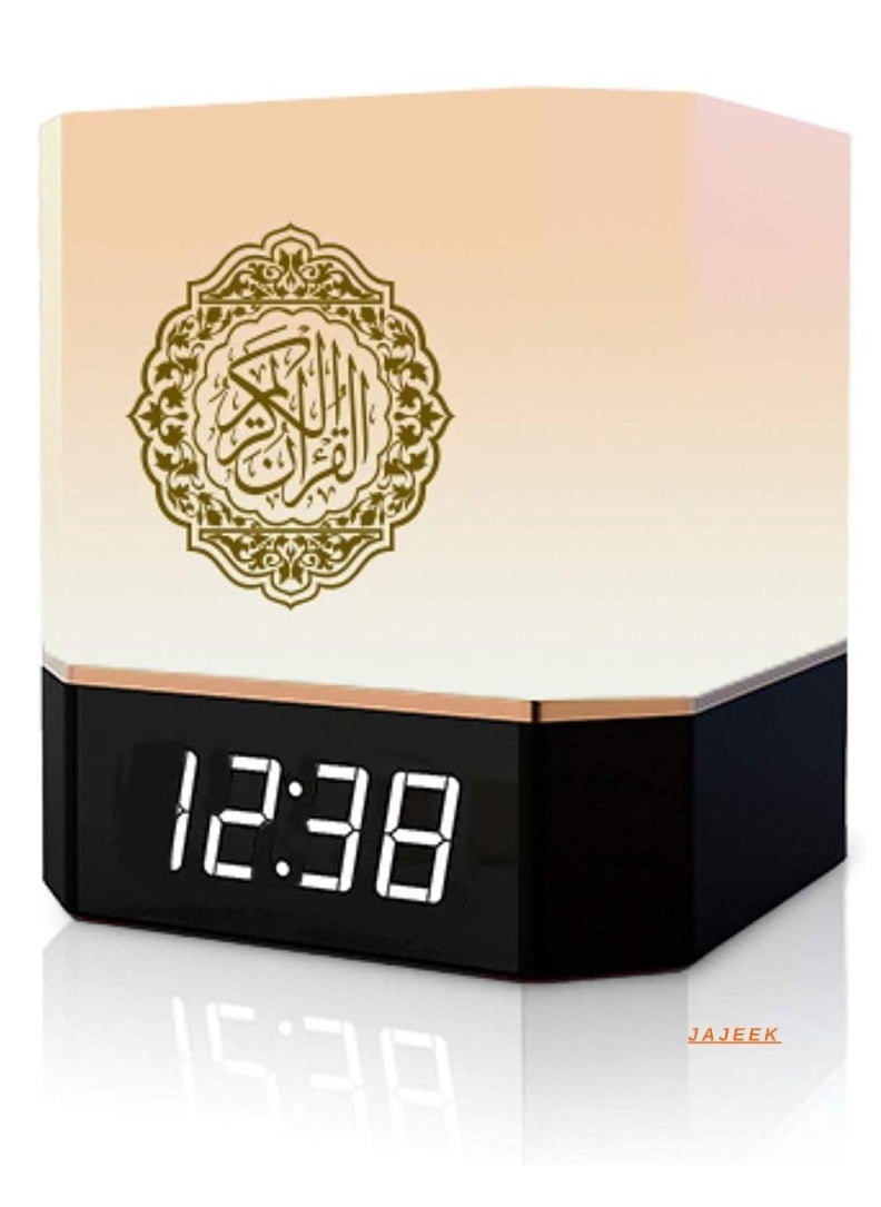 JAJEEK Full Quran Speaker with Lamp & Clock – 14 Language Translations, 18 Reciters, Azan Settings & Mobile App Control – Ideal Islamic Gift for All Ages by Maga Zone – Black - Image 1