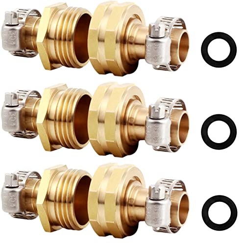 LAFILLETTE Garden Hose Repair Pipe Connector with Clamps Hose, Fit for 3/4" Garden Hose Connector (Pack of 3) - Image 1
