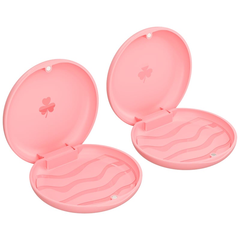 ZIZNBA ZIZNBA 2 Pack Retainer CasesSolid Orthodontic Retainer Case Pink