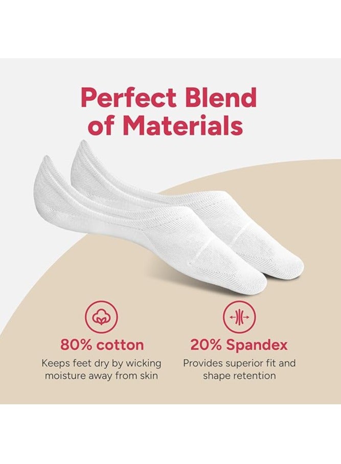 DUNISO 6 Pack Women's Thin No Show Socks Non Slip Flat Boat Line Socks White One Size - Image 4