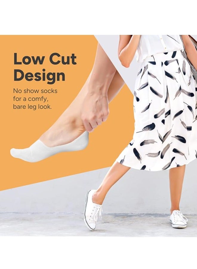 DUNISO 6 Pack Women's Thin No Show Socks Non Slip Flat Boat Line Socks White One Size - Image 3