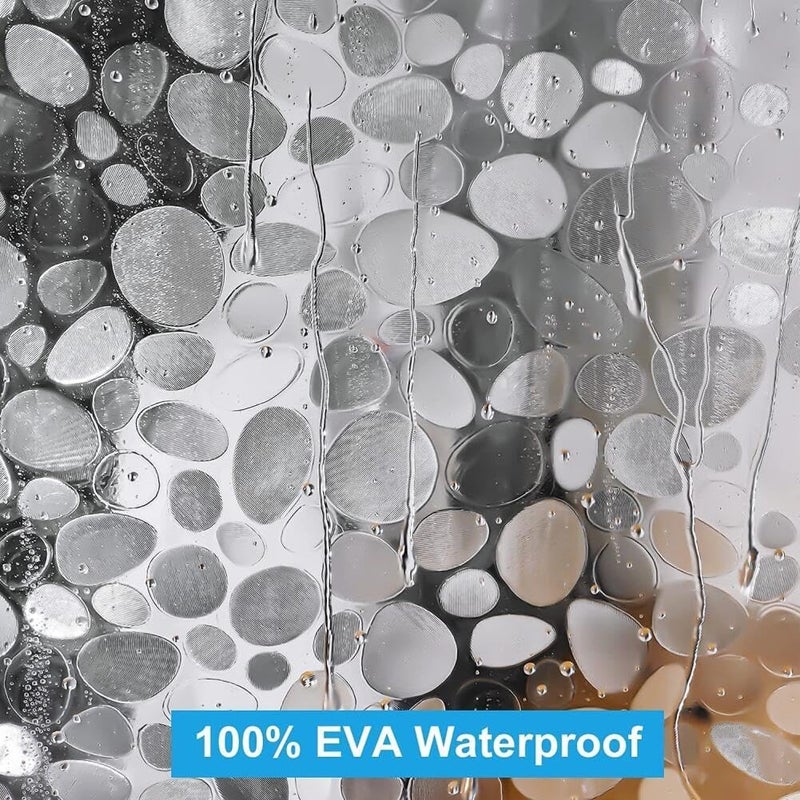 Goodern Clear Shower Curtain Liner 180 x 180 cm,Waterproof Shower Curtain with Hooks and Magnets,PEVA Heavy Duty Bathroom Shower Curtain,Transparent Plastic Shower Curtain Liner for Shower Bathtub-A - Image 2