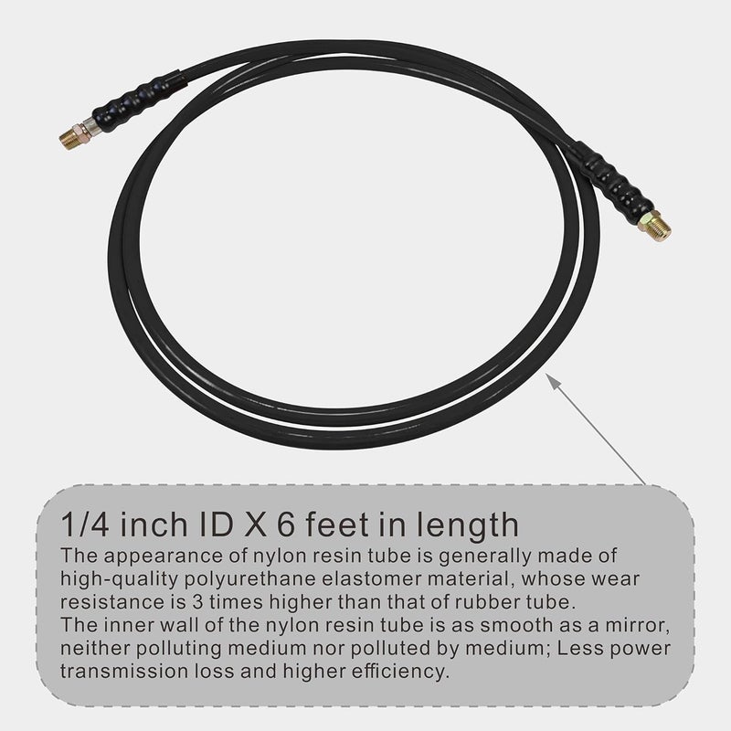 AMZCNC 6' High Pressure Hydraulic Hose with CH-604 Coupler, 10000 PSI, 3/8" Thread - Image 4
