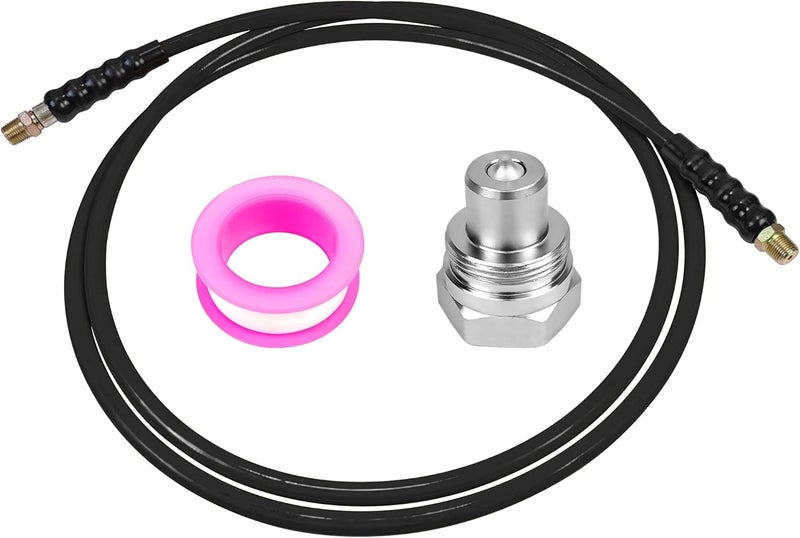 AMZCNC 6' High Pressure Hydraulic Hose with CH-604 Coupler, 10000 PSI, 3/8" Thread - Image 1