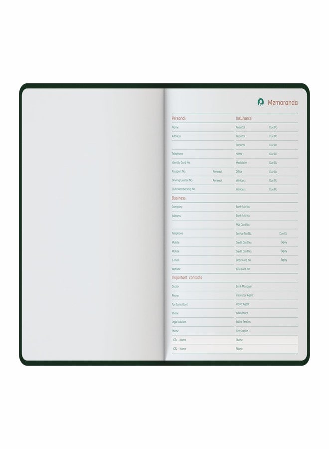 Anupam Daily Notes A5 Journal Notebook | 256 Pages | 80 GSM Premium Paper | Matte PVC Hard Cover with Matching Elastic Band | Undated Planner, Notes & Details Pages | Elegant Foil Cover | Maroon - Image 4