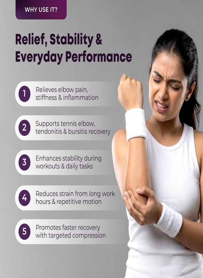 betterhood Premium Elbow Support (1 Piece, XL), with EasyMove StableMax Design for Gym, Sports, Day-long Use | Compression Elbow Sleeve for Tennis Elbow, Bursitis, Tendonitis, Arthritis, Injury Recovery - Image 3