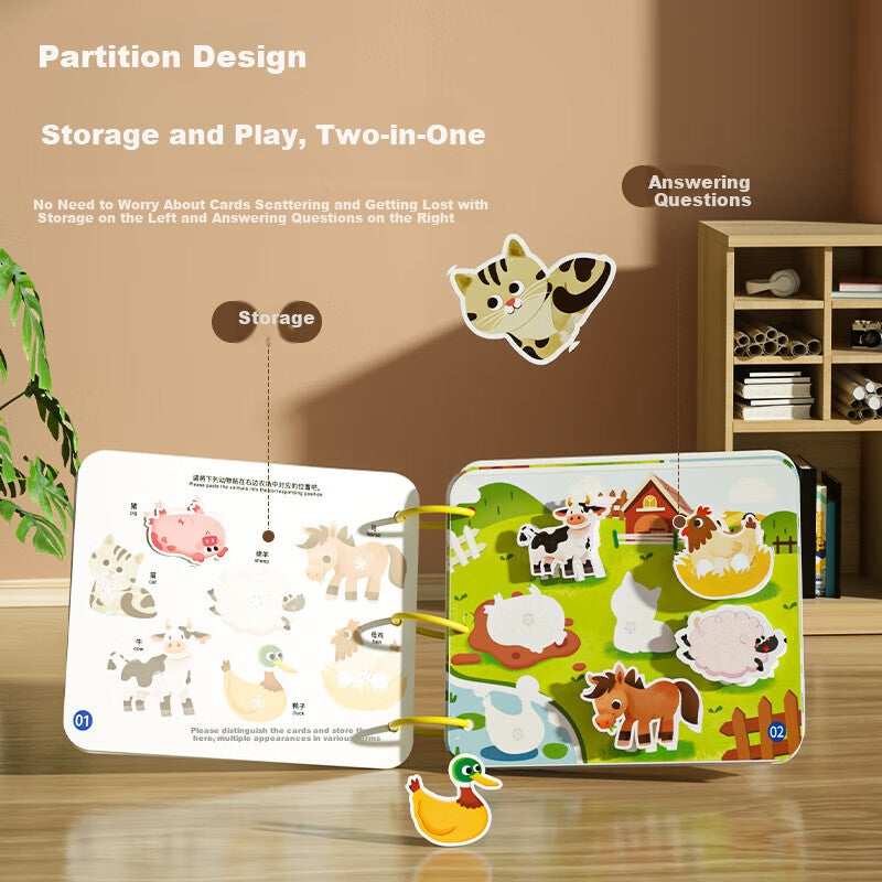 كتاب Xinge Quiet Sticker Book ، كتاب تمزيق الشريط السحري للأطفال ، كتاب لاصق اليد المسيل للدموع ، كتاب التعليم المبكر المعرفي للأطفال لمدة عامين ، لعبة تدريب التركيز للبنين والبنات ، إصدار التنوير من 1 إلى 3 سنوات ، 34 صفحة - Image 3